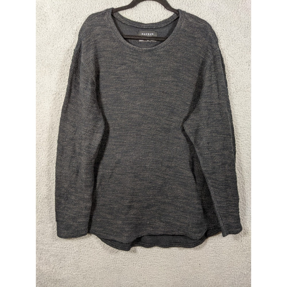 Pacsun Los Angeles Longer Fit Pullover Mens XL Long Sleeve Charcoal Gray Cozy